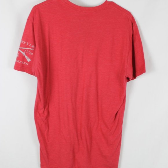 GRUNT STYLE T-Shirt Mens Size Large Red American Flag Short Sleeve Cotton Crew - Picture 3 of 10